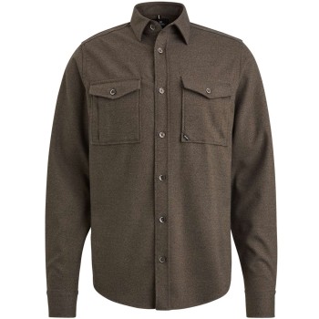 Long Sleeve Shirt Melange Twill NE Hot Fudge