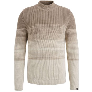 Mock neck cotton stripe Pure Cashmere