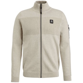 Zip jacket cotton sand melange