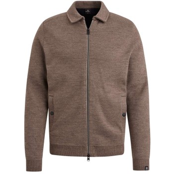 Zip jacket wool blend bonded Hot Fudge