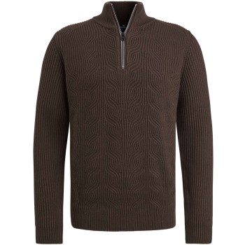 Half zip collar cotton blend wool Hot Fudge