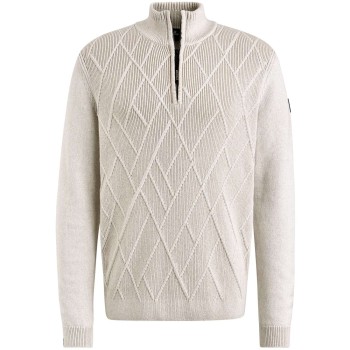 Half zip collar cotton blend wool Jet Stream