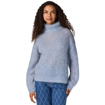 YASLAMBI LS KNIT ROLLNECK PULLOVER S. Dusty Blue