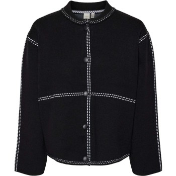 YASJENA LS KNIT CARDIGANS. NOOS Black/Star white s