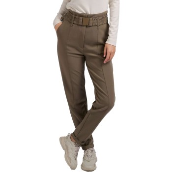 Woven high waist trousers FALCON BROWN