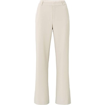 Woven trousers with wide legs PUMICE STONE BEIGE