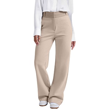 Jersey trousers with wide legs FEATHER GREY