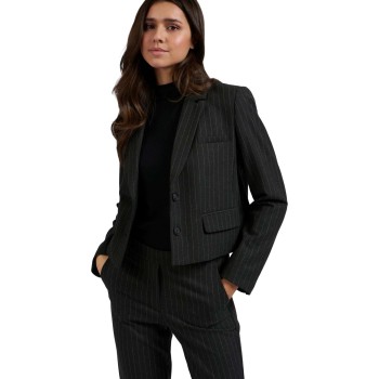 Short soft pinstripe blazer ANTHRACITE DESSIN