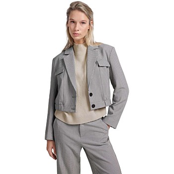 Blazer with check pattern FEATHER GREY DESSIN