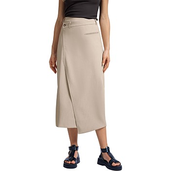 Woven melange midi skirt HUMUS BEIGE MELANGE