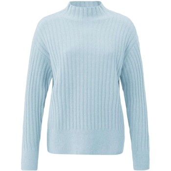 Ribbed sweater with turtleneck ICE BLUE MELANGE