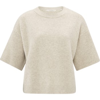 Sweater with ribbed sleeves LIGHT BEIGE MELANGE