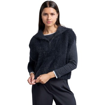 Sleeveless fluffy sweater ANTHRACITE