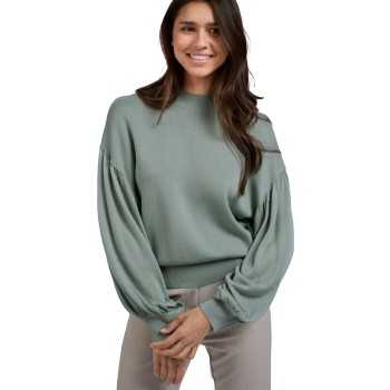 Wide long sleeve sweater JADE GREEN