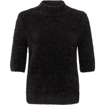 Glitter furry sweater BLACK