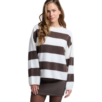 Oversized block stripe sweater CHOCOLATE BROWN DES