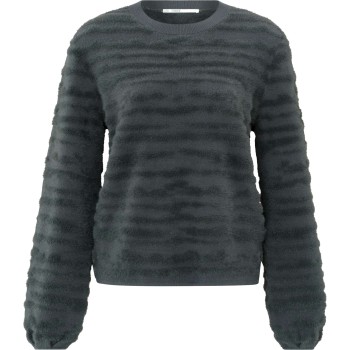 Fur jaquard sweater ls DARK METAL GREY