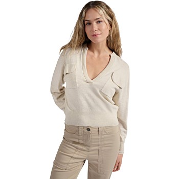 Sweater with pockets LIGHT BEIGE MELANGE