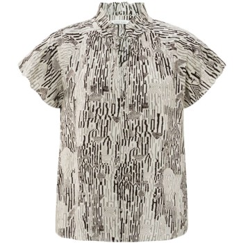 Top with high neck and print MOONSTRUCK GREY
