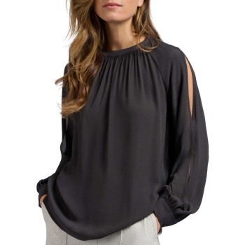 Woven top with open sleeve ANTHRACITE