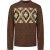 Pullover Crewneck Jacquard Pattern Brown