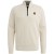 Half zip collar cotton mouline Bone White