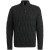 Half zip collar heavy knit mixed y Black