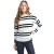 Block stripe sweater high neck CHALK WHITE DESSIN