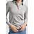 Polo top in fine ribbed fabric MEDIUM GREY MELANGE