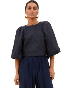 Zasu Jacquard Blouse Midnight