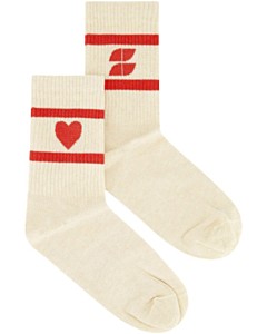 Heart socks poppy red