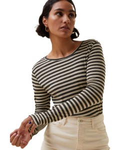 Basic longsleeve stripe top chalk