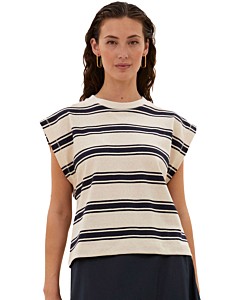 Mason stripe top navy grain