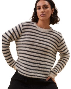 Gwen thin stripe pullover sand