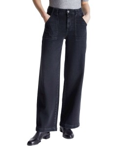 high waist wide leg  Black denim VT