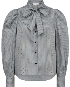 Stripe CC dot bow shirt licht grey