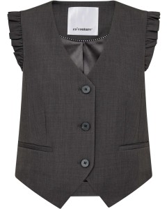 Liane CC frill tailor vest dark grey