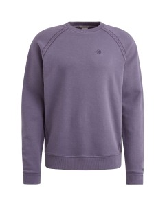 Crewneck regular fit twill sweat Purple Sage