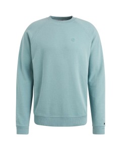 Crewneck regular fit twill sweat Stone Blue