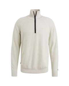 Half zip collar cotton heather pla Silver Birch