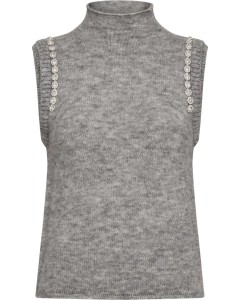 CMibra knitted spencer rhinestones light grey melé