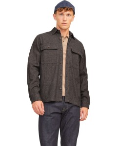 JPRRAYMOND MELANGE SOLID LS OVERSHIRT SN Slate Bla