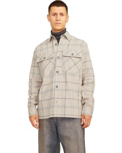 JPRRAYMOND MELANGE CHECK LS OVERSHIRT SN Pure Cash