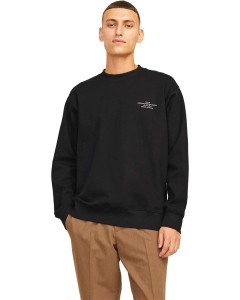 JPRBLACHAD BRANDING SWEAT CREW NECK LN Black