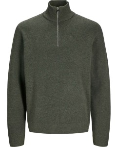 JPRBLAMILANO STITCH KNIT HALF ZIP SN Greige/Melang