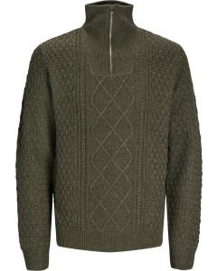 JPRBLUNORTH KNIT HIGH NECK SN Olive Night/Melange