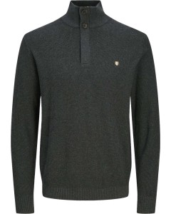 JPRBLURONY KNIT HALF ZIP Dark Grey Melange