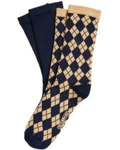 Socks 2-pack Argyle evening blue