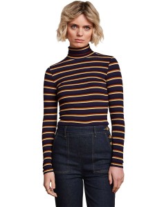 Rollneck Top Century Stripe Evening Blue