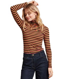 Rollneck Top Mimmi Stripe Cabernet Red